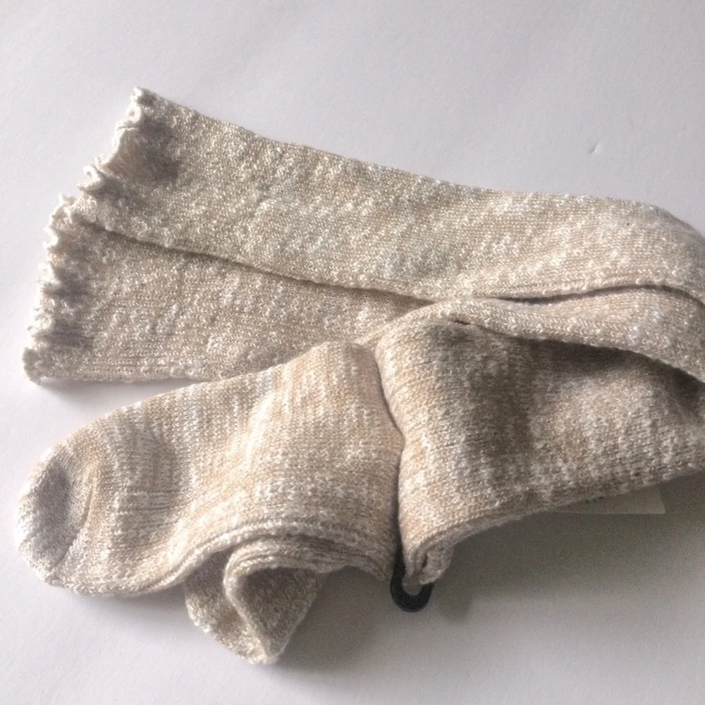 NORDSTROM KNEE HIGH SLOUCH SOCKS TAN DOESKIN MARL OS NWT